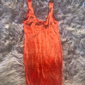 Asos orange velvet dress